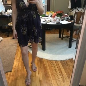 Purple floral strappy dress
